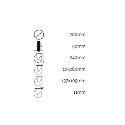 Roti ø 200 mm, metalice, pentru containere